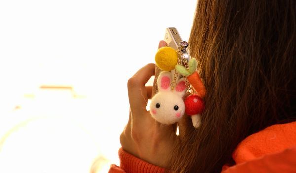 羊毛毡萝卜兔子手机小挂饰