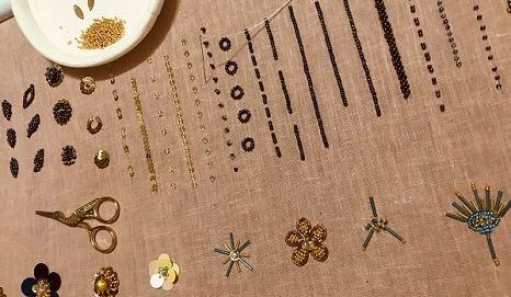 珠绣——珠绣针法第一节