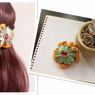 暖色调花朵发饰｜秋