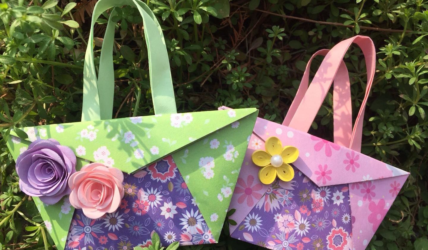 春天色彩的折纸包包 迷你又可爱