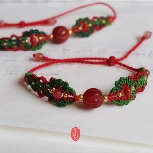 “春江花月夜”古典绳编，macrame蜡线手绳教程