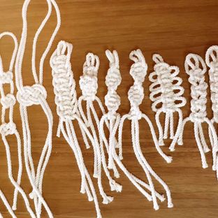 macrame绳编挂毯基础结教程（一）