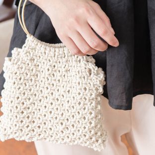 【小可爱】macrame编织包ins夏天镂空手提包手编教程