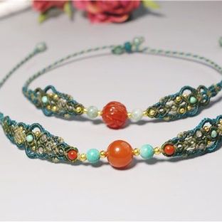 清宫古风绳编macrame蜡线手链手绳视频教程