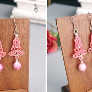 宫廷古典复古绳编macrame蜡线耳挂耳饰耳环视频教程