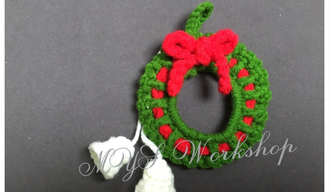 钩针编织(5)-圣诞系列之小花环挂件