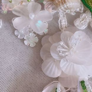 立体珠绣基础技法9、贝壳片花型