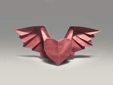 折一颗带翅膀的心，当小礼物给对方个惊喜吧！DIY创意手工折纸