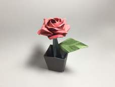 小花盆折纸教程，简单有趣，插朵玫瑰最好看！DIY创意手工制作