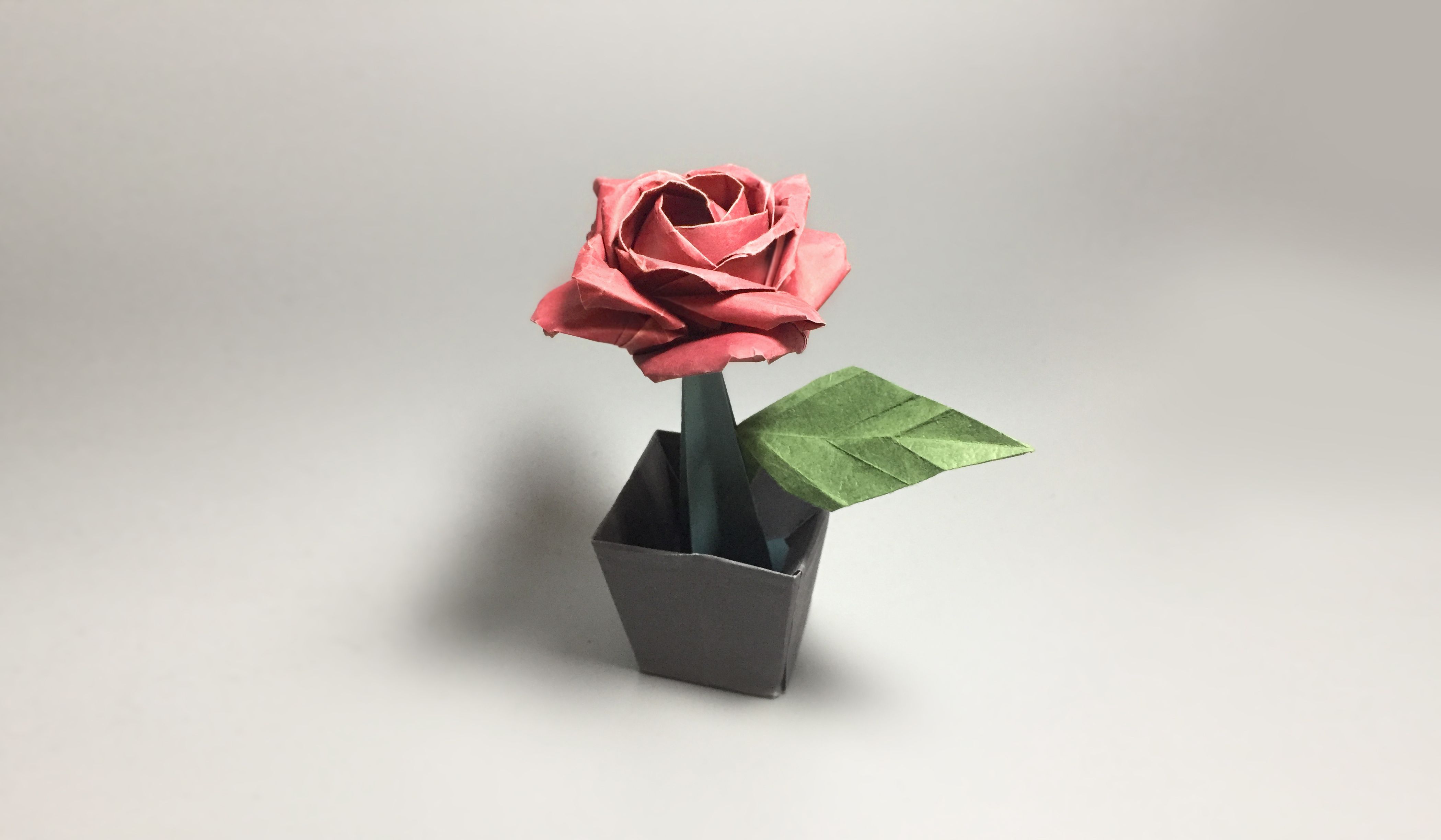 折一片漂亮的叶子，超简单！搭配玫瑰最好看，DIY创意手工折纸