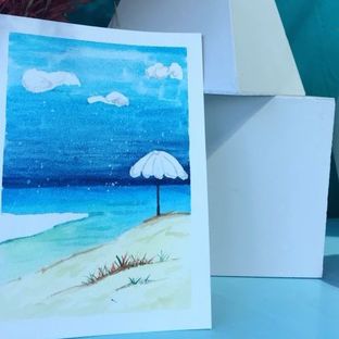 【一分钟带你画画】零基础水彩风景——海滩