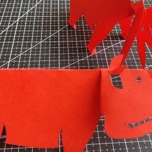 立体剪纸 河马与大象