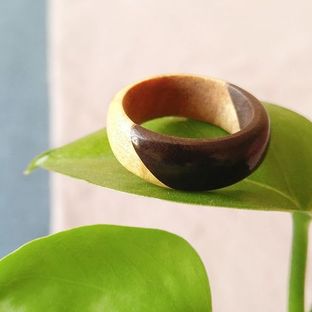 金丝楠紫光檀双色木戒指