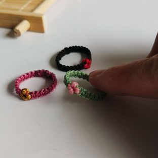 诗雅手作  古风桃花戒指