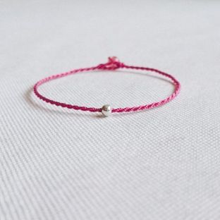 诗雅手作 小清新极细银珠手绳