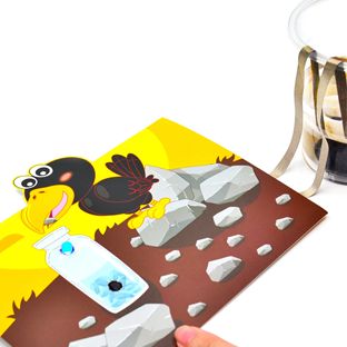 【纸电路制作】儿童节纸电路主题卡片——乌鸦喝水