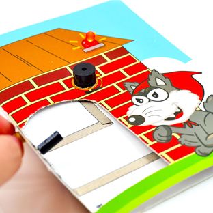 【纸电路制作】儿童节纸电路主题卡片——小红帽与大灰狼