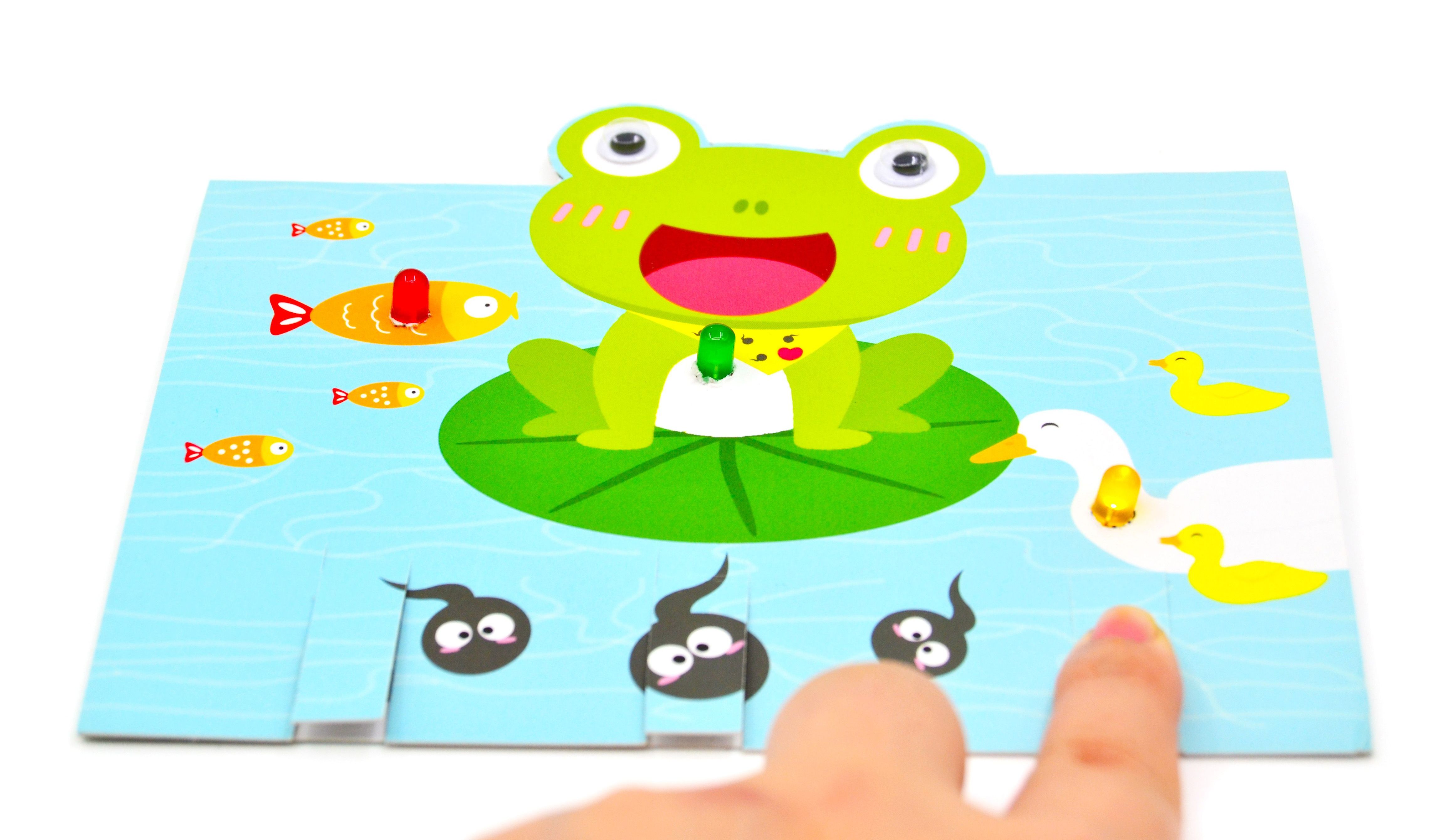 【纸电路制作】儿童节纸电路主题卡片——小蝌蚪找妈妈