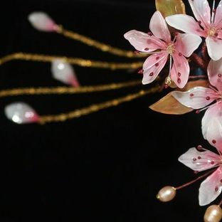 做一朵热缩桃花步摇小簪子，让你仙气环绕美美哒！