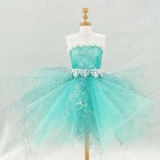 手工制作小人台婚纱小礼服系列2