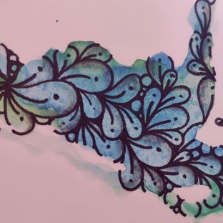 水彩装饰画 浅滩水草