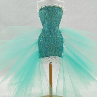 手工制作小人台婚纱小礼服系列4