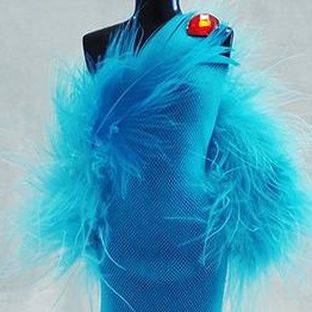 手工制作小人台婚纱小礼服红心蓝羽系列4