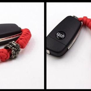 影子刀坠DIY汽车钥匙扣伞绳编织金刚结+蛇结教程 EDC