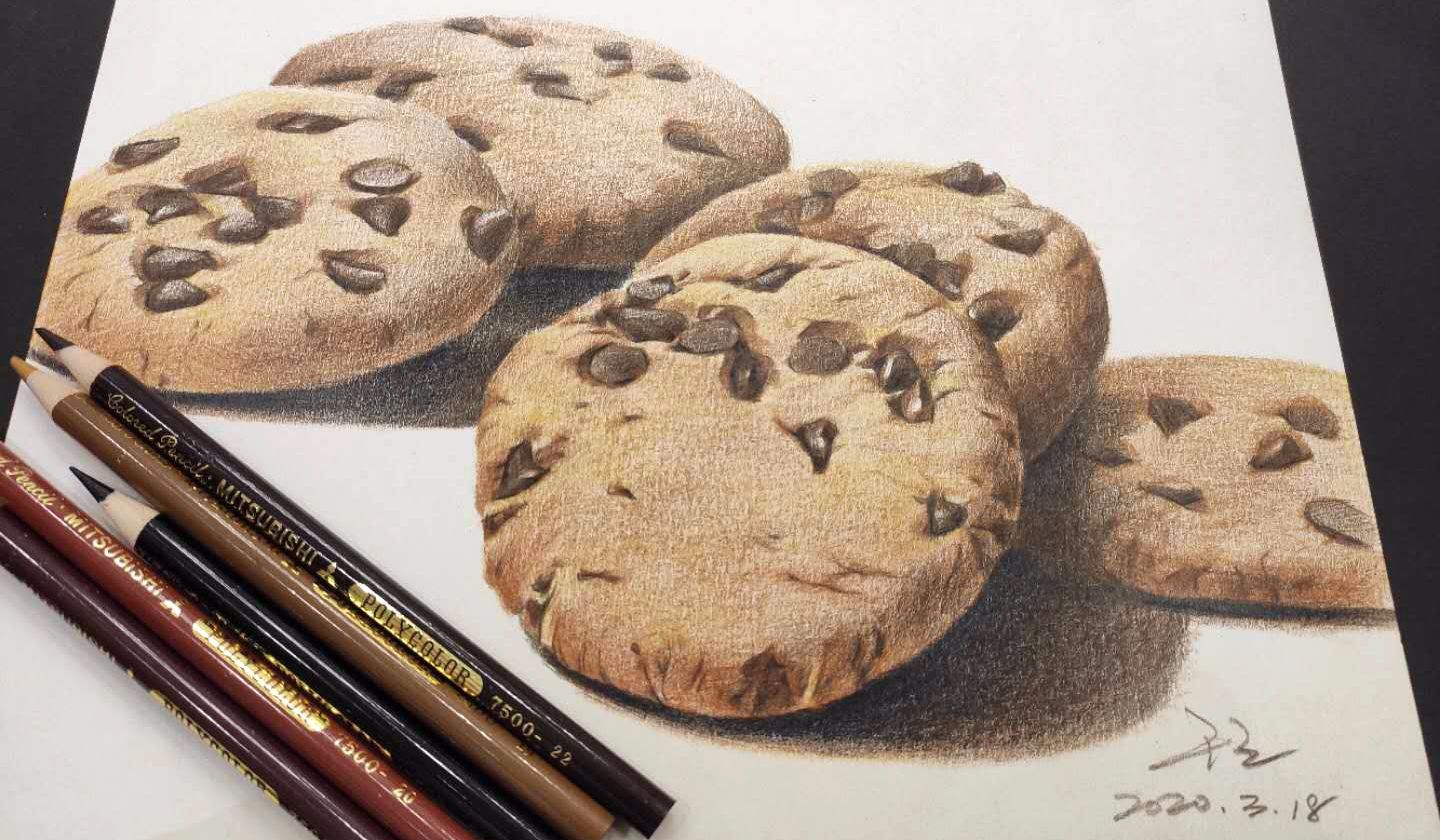油性彩铅写实风格-趣多多饼干