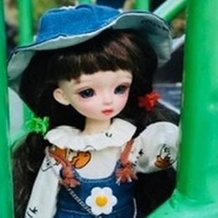 【bjd娃衣制作】超级可爱的牛仔背带百褶裙