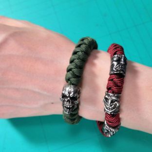 影子三表情手环 伞绳编织教程 刀坠编织手链 刀坠汽车钥匙扣