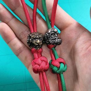 影子伞绳编织教程-（大力金刚结）搭配影子刀坠汽车钥匙扣