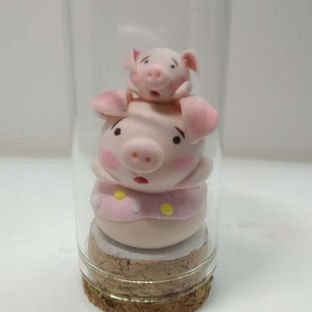 超轻粘土甜甜圈呆萌小猪