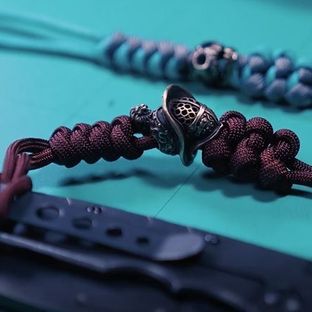 影子手工编织伞绳蛇结 教程 花式结 DIY刀坠刀尾绳