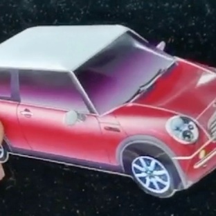 纸宝车系列minicooper制作过程亲子手工3D立体纸模型