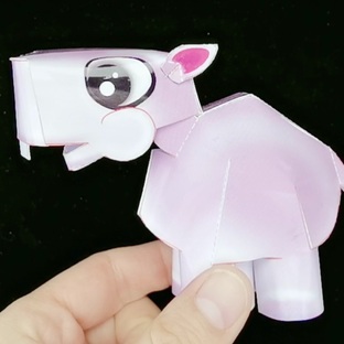 纸宝非洲动物呆萌河马制作过程亲子手工3D立体纸模型原创设计