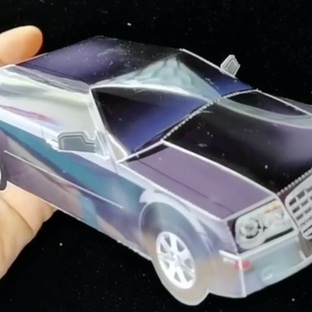 纸宝车系列克莱斯勒M300C怀旧制作过程亲子手工立体纸模型