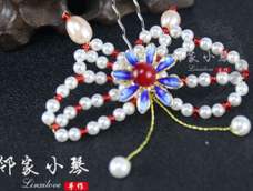 手工缠花教程新娘系列：心心相印团扇上的珍珠蝴蝶制作方法其二