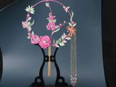 手工缠花自制团扇：手把手教你如何做一款新娘玫瑰蝴蝶团扇（六）