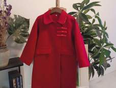 红色中式大衣+可拆卸羽绒内胆的制作