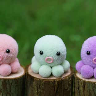 最简单的手工毛球小章鱼挂饰教程来咯