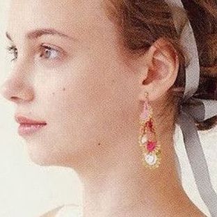 手工钩织花片耳饰教程