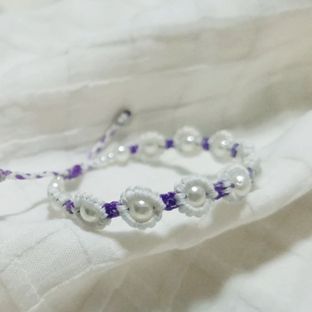 免费简易小清新花朵手链编织详细教程