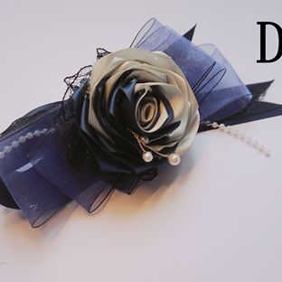 双色玫瑰结蝴蝶结教程