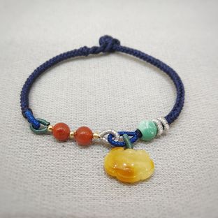 24十指间蜜蜡小锁设计感手链教程，八股绳线圈绕线详细教程