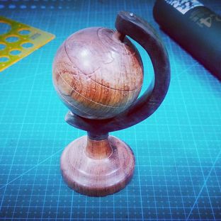 【木艺摆件】掌上地球仪