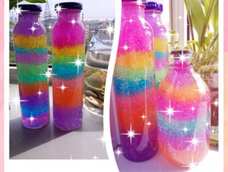 看我美美哒彩瓶~
超简单，有教程哦(ง •̀_•́)ง(･ิϖ･ิ)っ