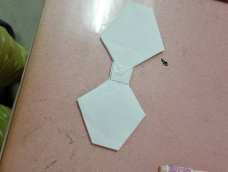 因为家里没有彩色卡纸,所以直接用白纸算了。我的还算可以吧