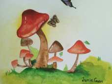 手绘梦幻蘑菇，喜欢吗？主页有发教程喔。