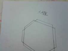 我的底是量着6边形底画的，在多出一点沾双面胶。下面是完成品和底的模型